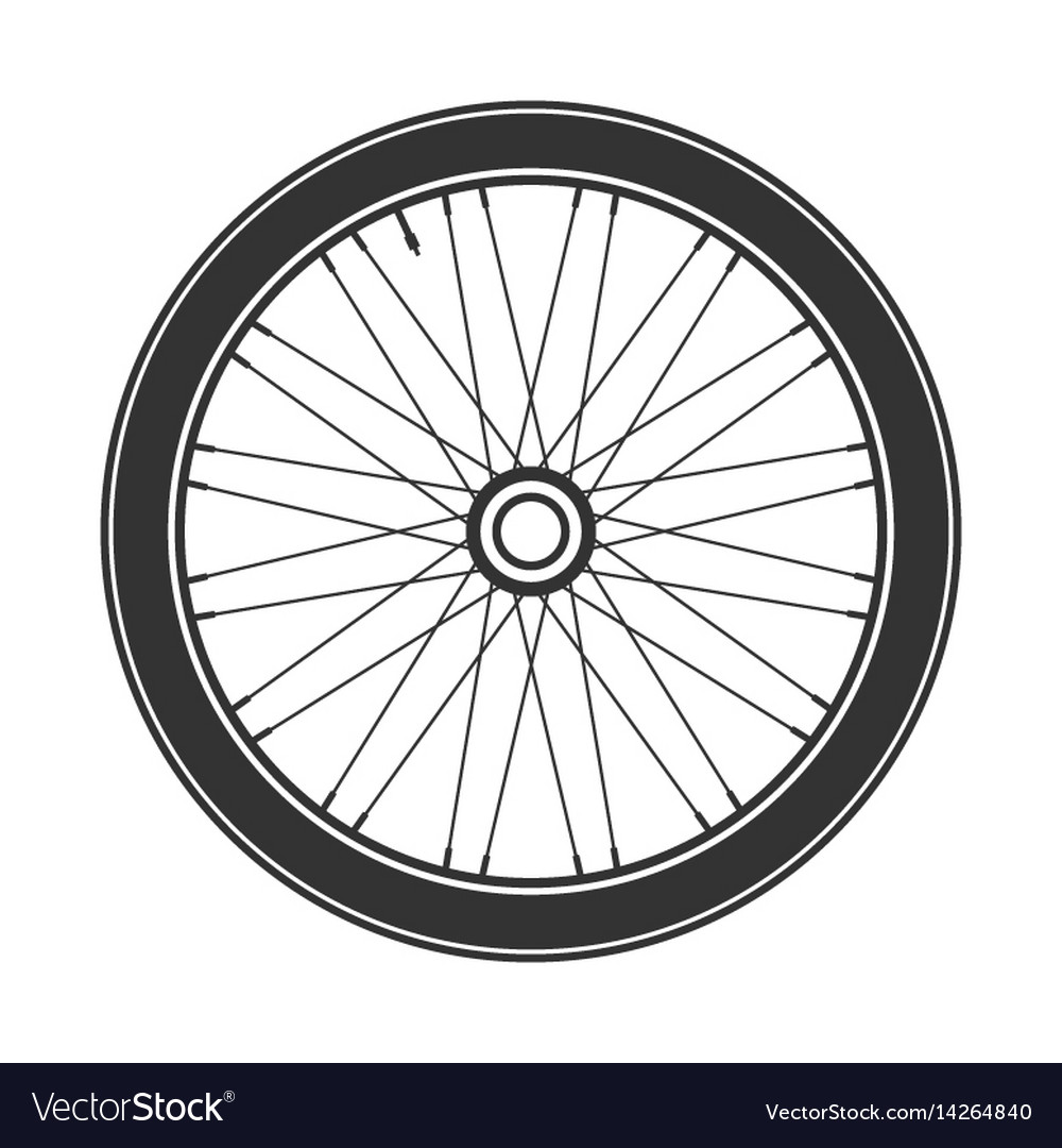 Bicycle wheel symbol bike rubber mountain Vector Image