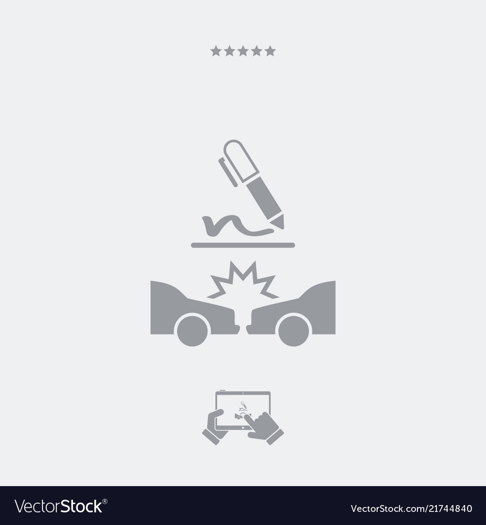 Car crash document sign - web icon