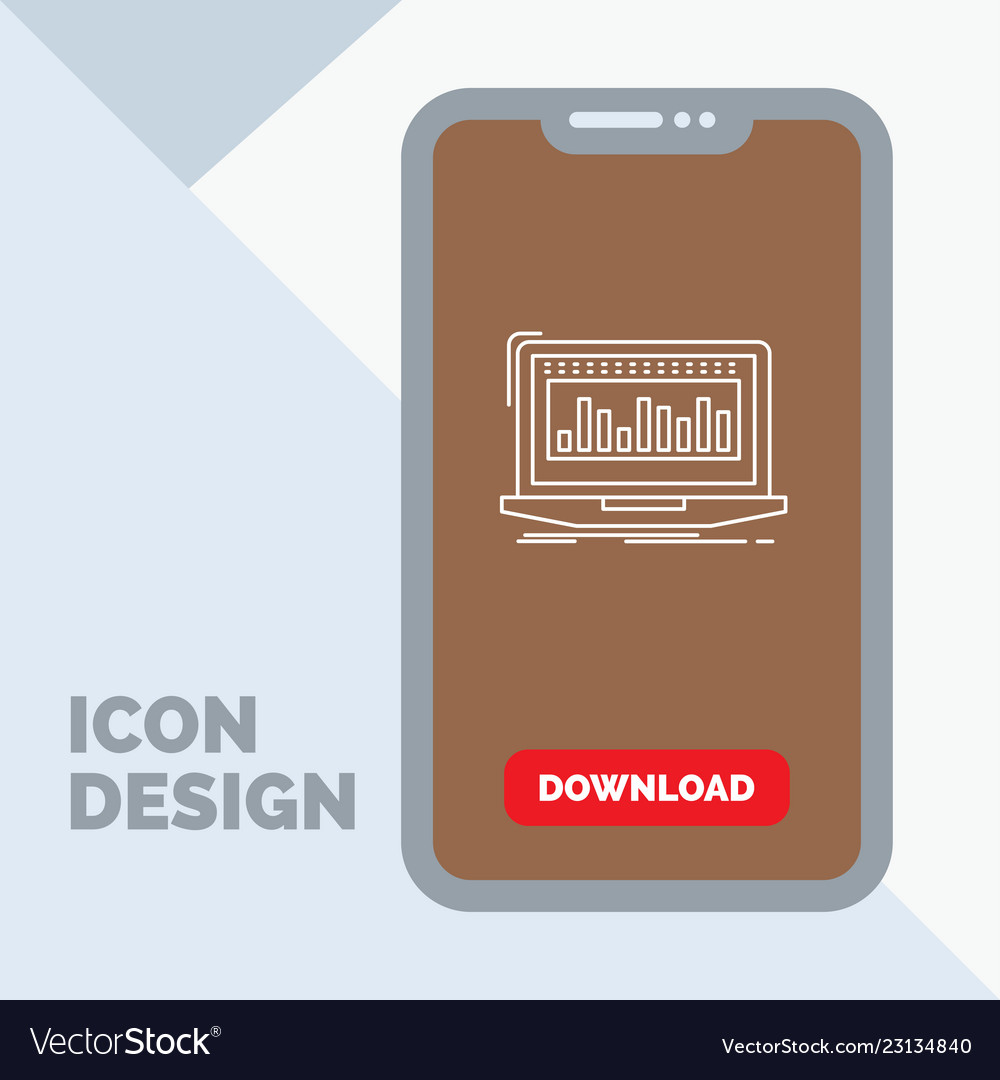 Data financial index monitoring stock line icon vector image Data financial index monitoring stock line icon