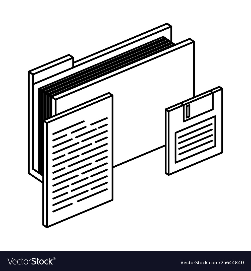 Folder with documents files and floppy disk