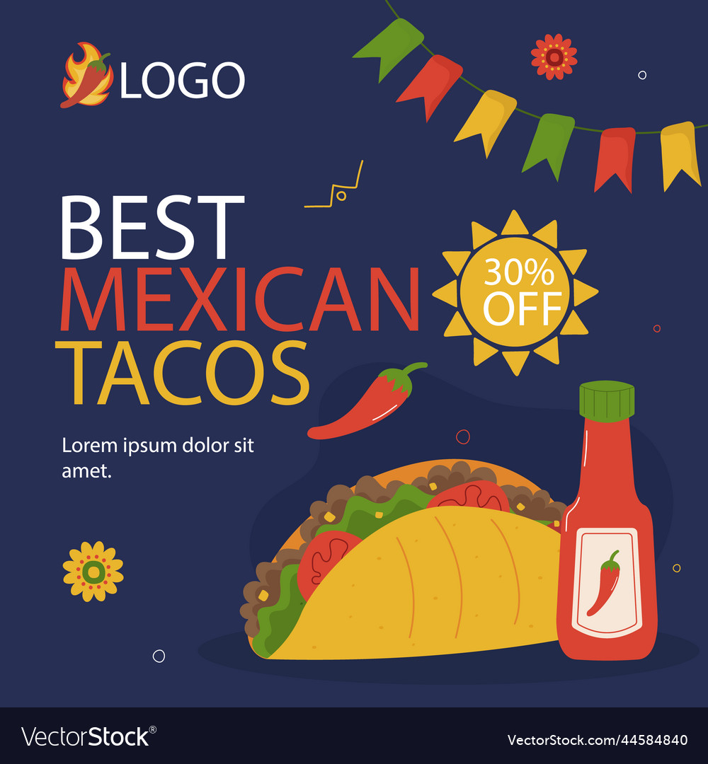 Hand drawn mexican restaurant posts Royalty Free Vector