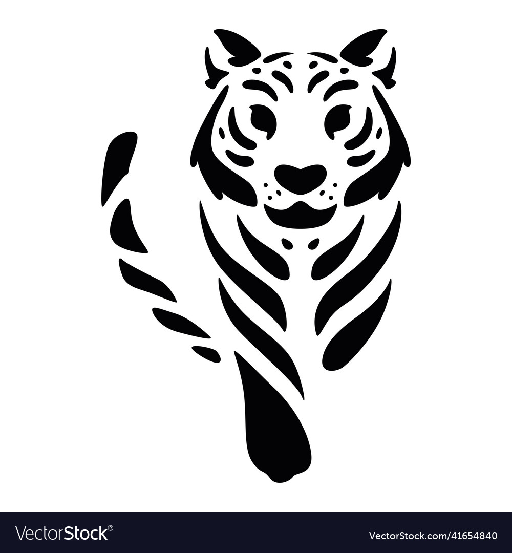 Isolated abstract tiger animal silhouette