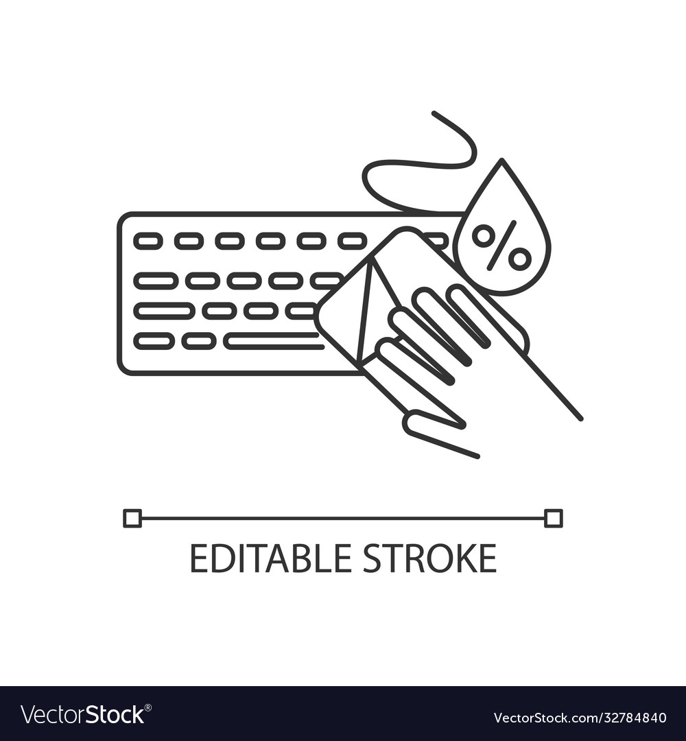 Tastaturreinigung Pixel perfekte lineare Symbol