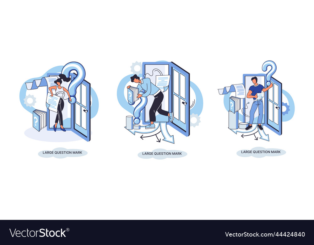Ladge question mark problem and solution concept vector image Ladge question mark problem and solution concept