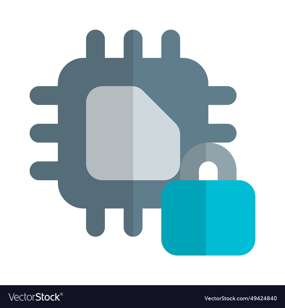 Microprocessor with locking feature for info Vector Image