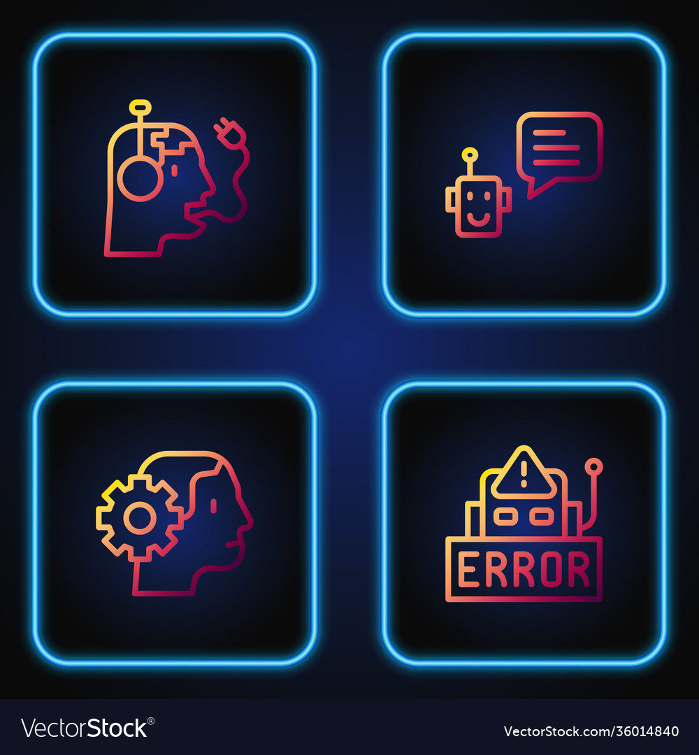 Set line error in robot humanoid charging vector image Set line error in robot humanoid charging