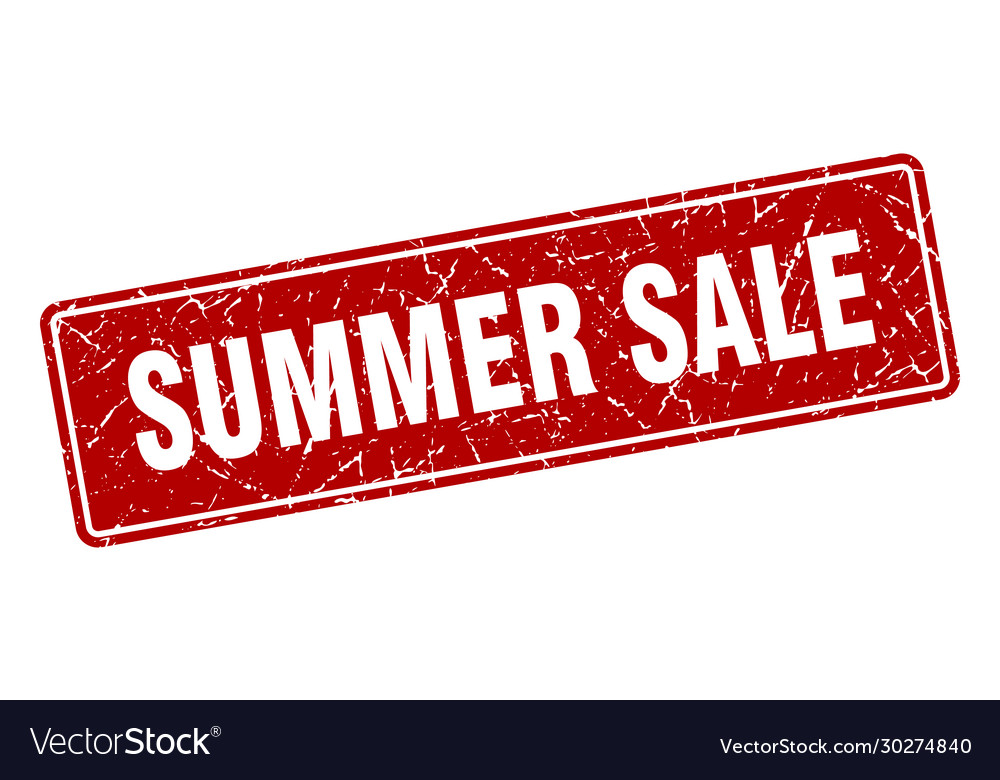 Summer sale stamp vintage red label