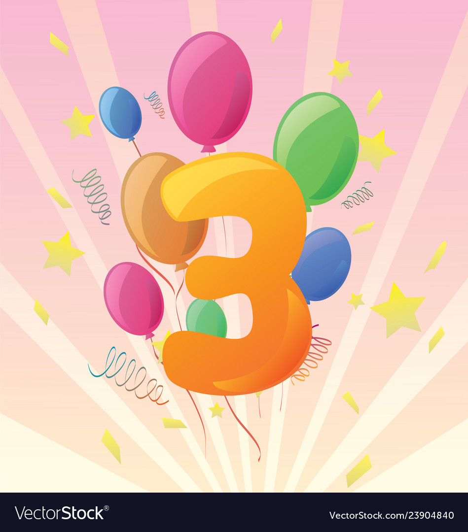 Third birthday card design