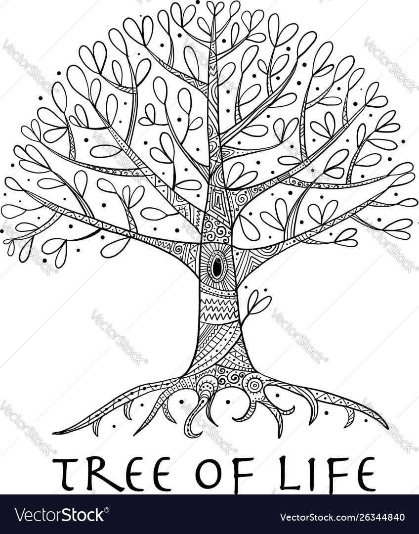 Tree with roots for your design vector image Tree with roots for your design