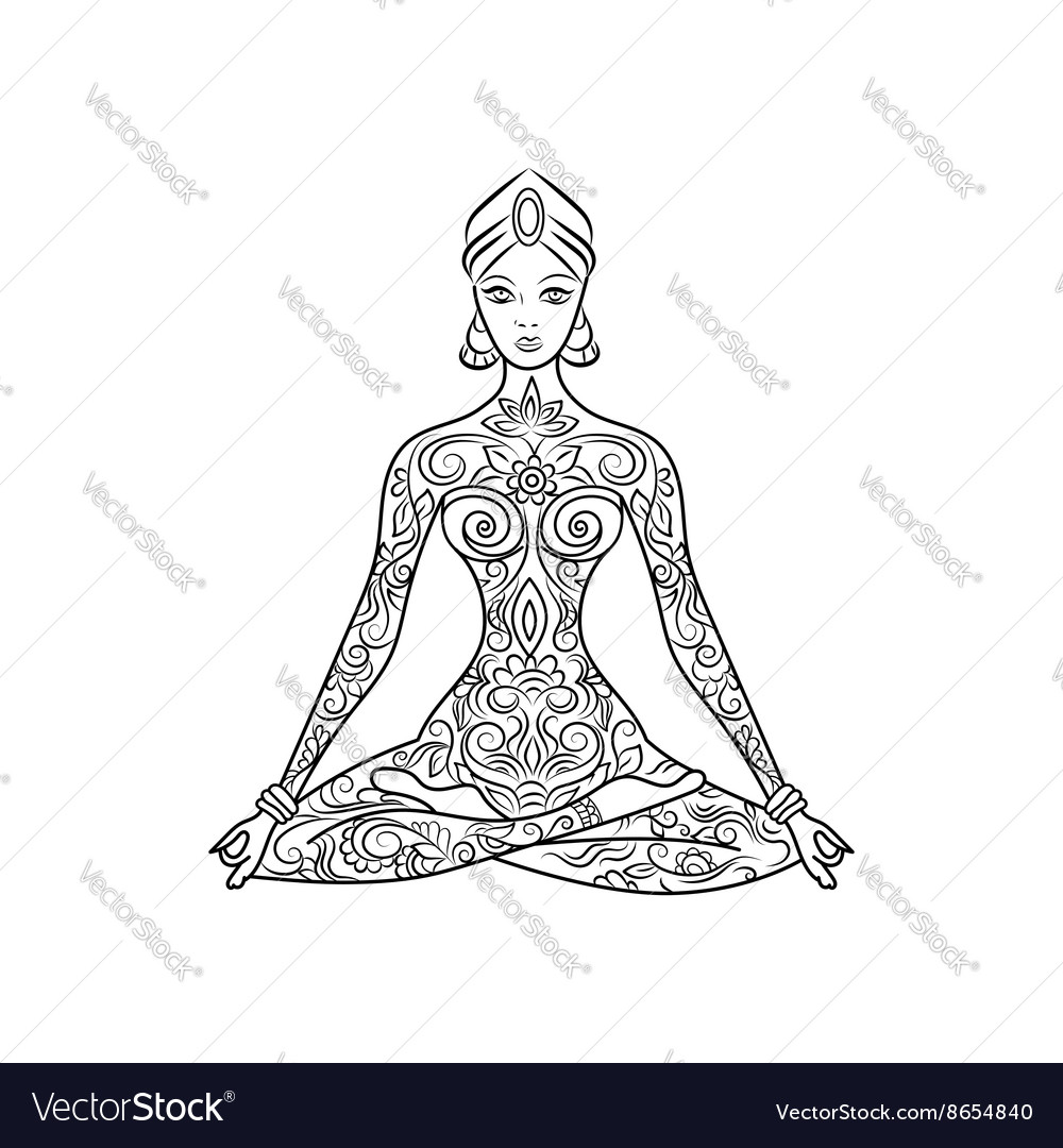 lotus pose drawing