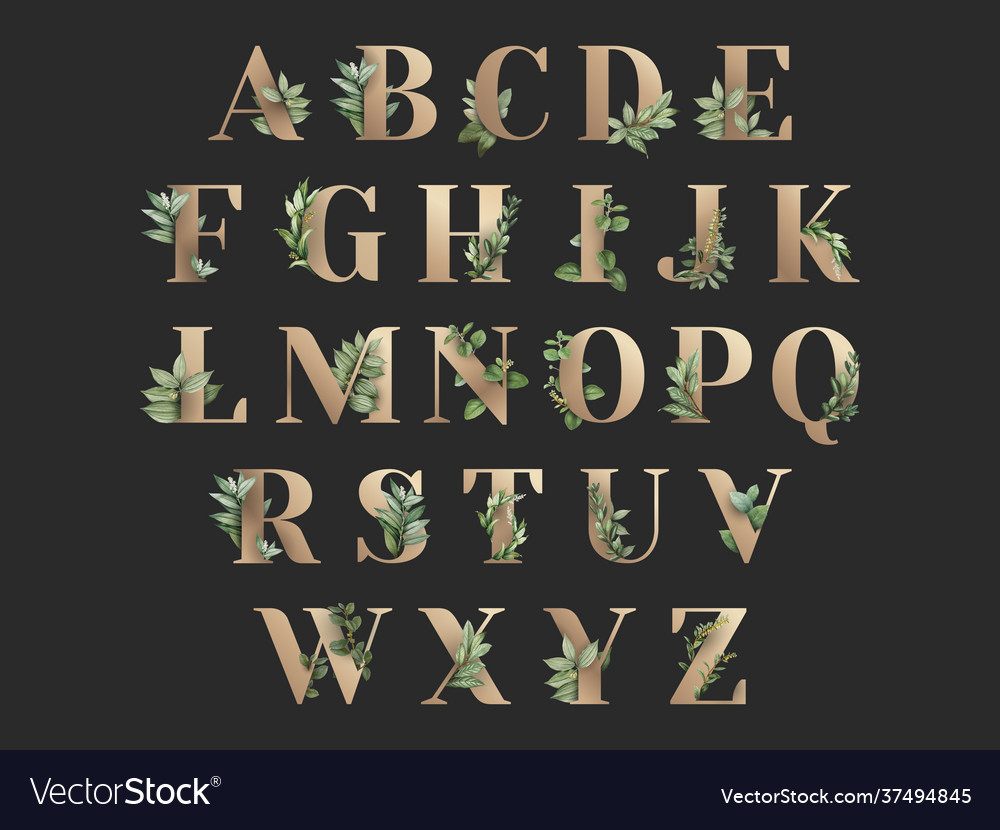 Botanical themed alphabet