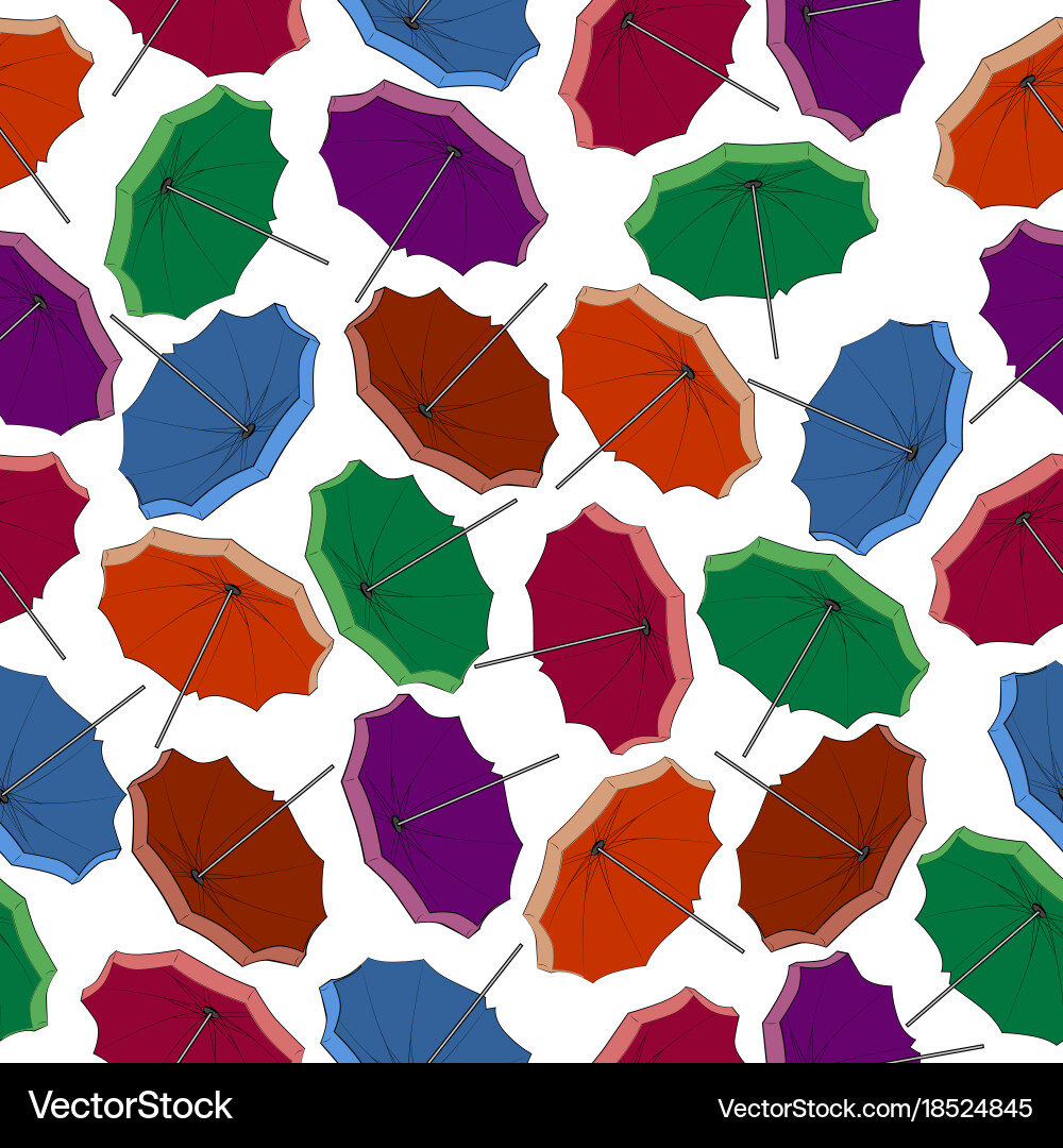 Colored umbrellas seamless pattern Royalty Free Vector Image
