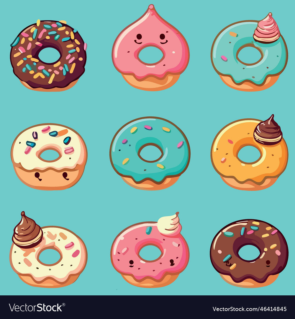 Donut food snack sweet Royalty Free Vector Image