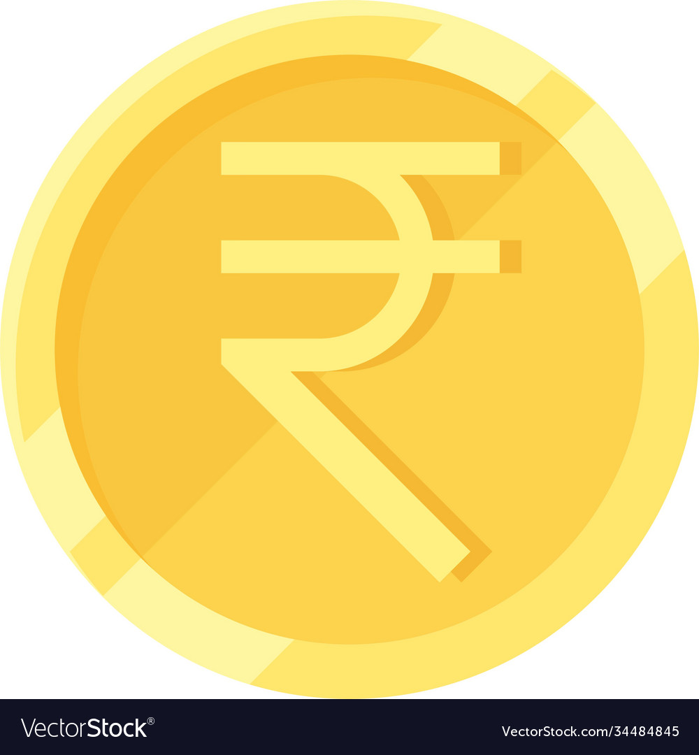 Indian rupee coin official currency india Vector Image