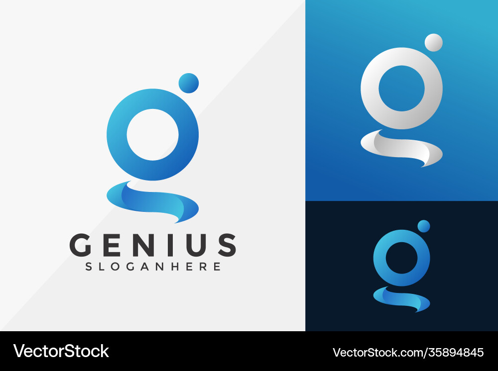 Letter g genius brand identity logo template Vector Image