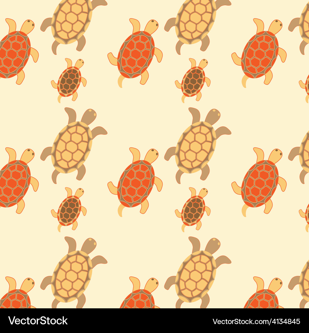 Seamless turtles colored Royalty Free Vector Image