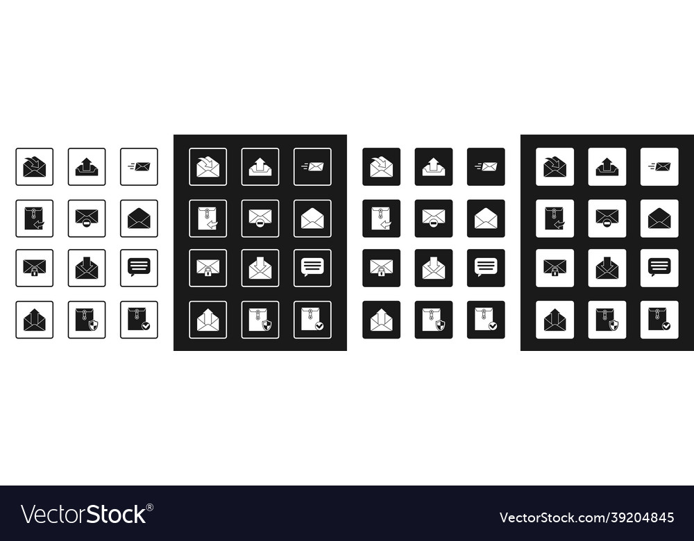 Set express envelope delete upload vector image Set express envelope delete upload