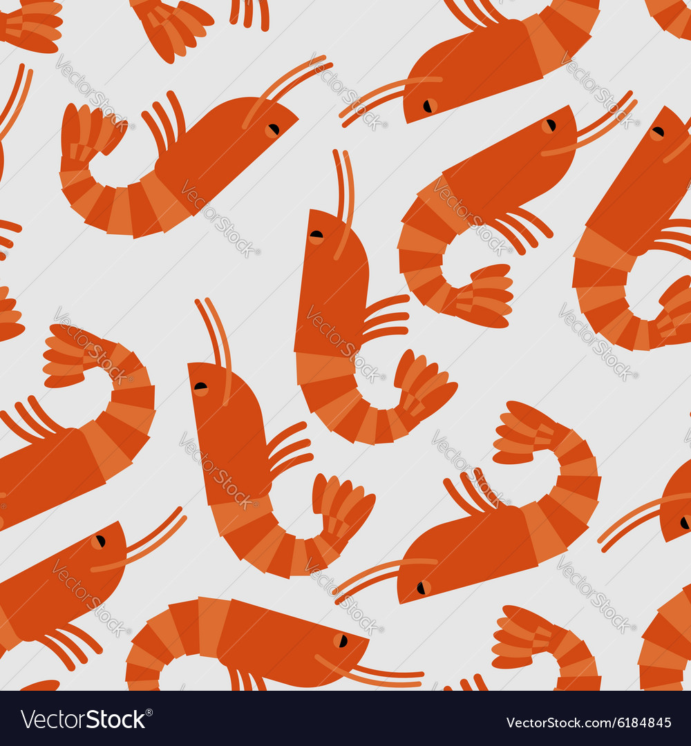 Shrimp seamless pattern sea delicacy background