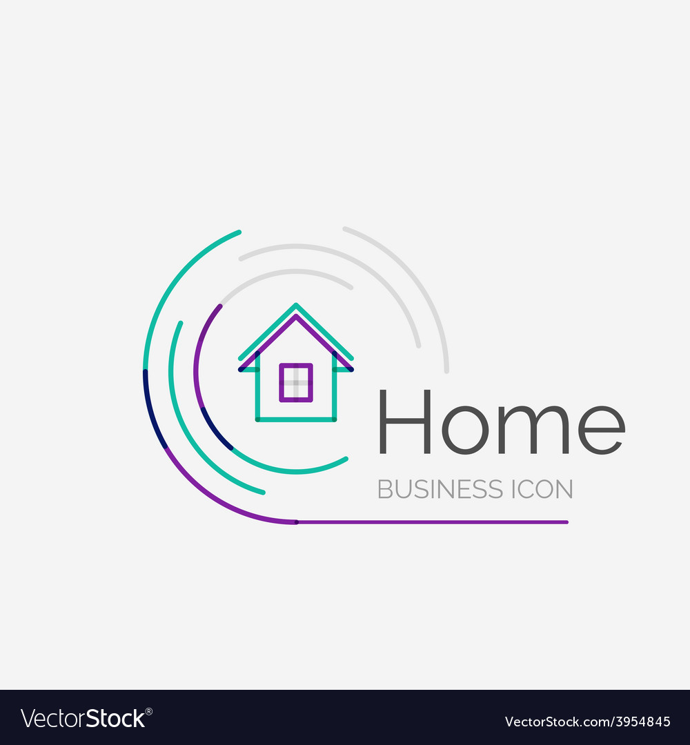 Thin line neat design logo home idea