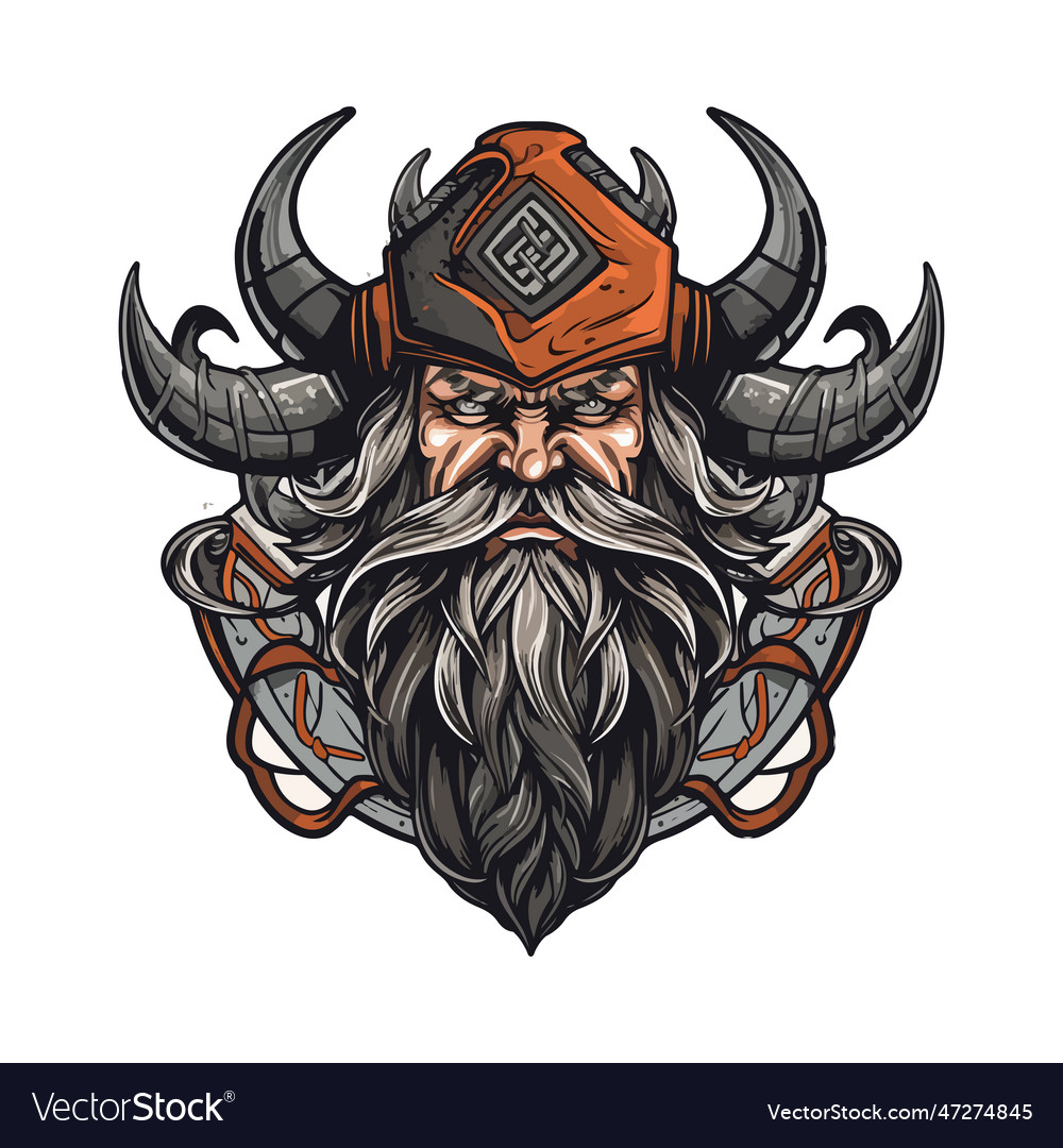 Viking logo design sport team mascot logotype Vector Image