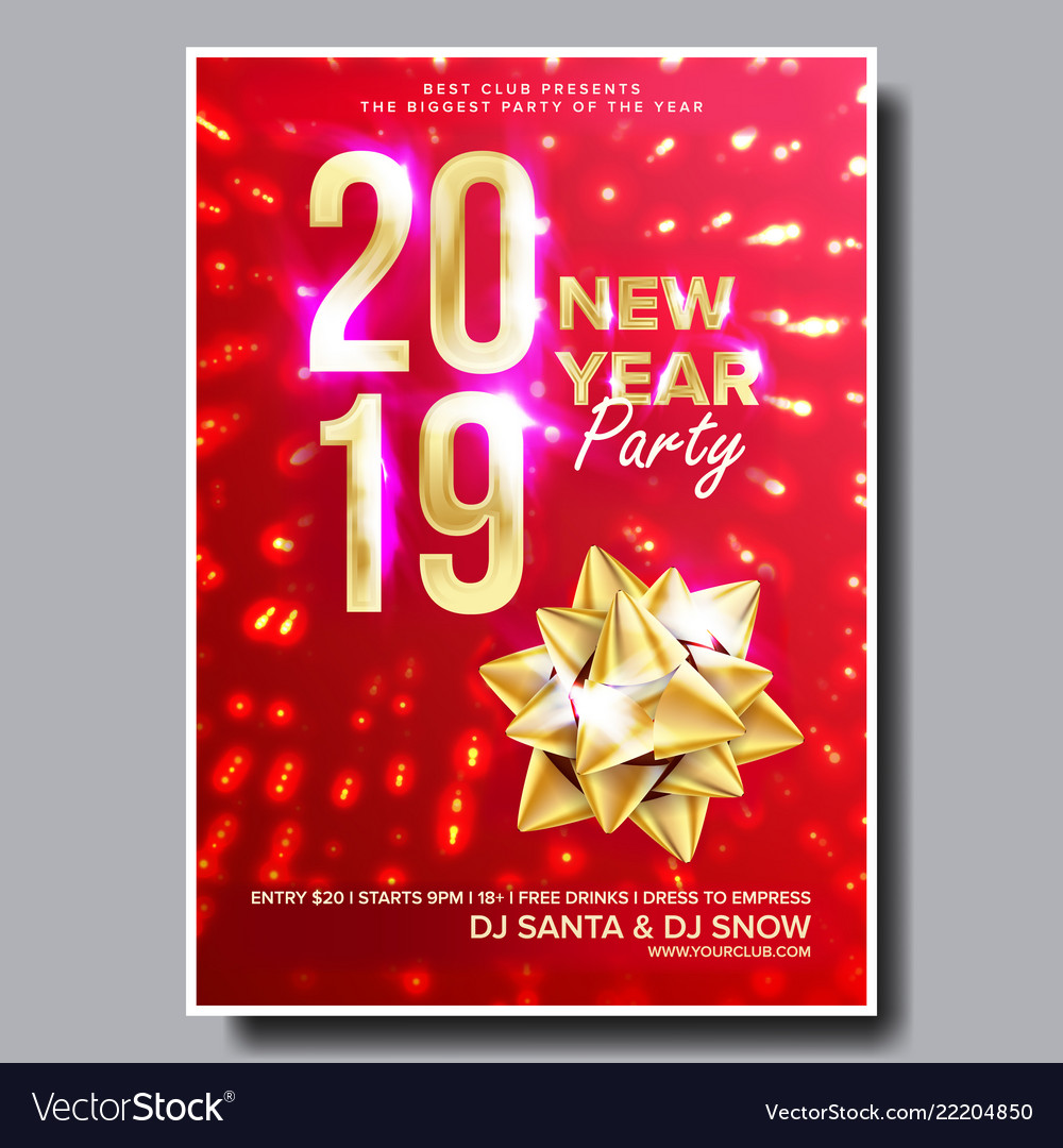 2019 party flyer poster happy new year royalty free vector free 2019 new year images
