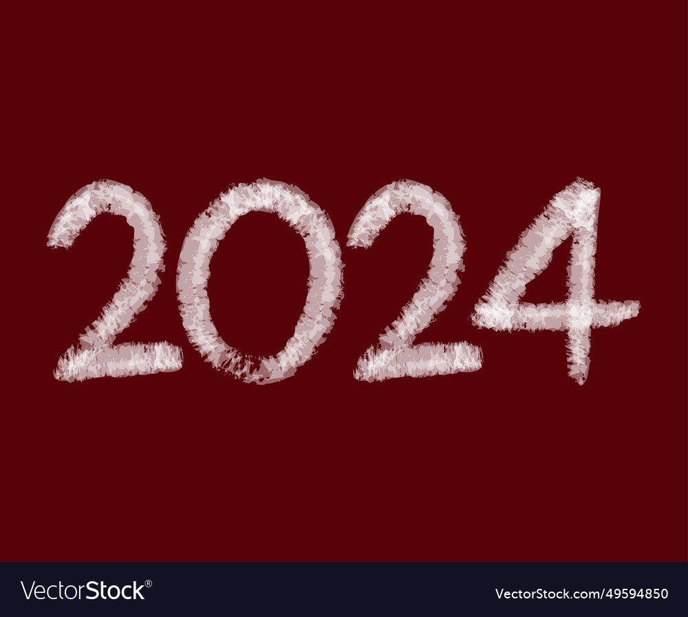 2024 Happy New Year Abstract Maroon White Design Vector Image