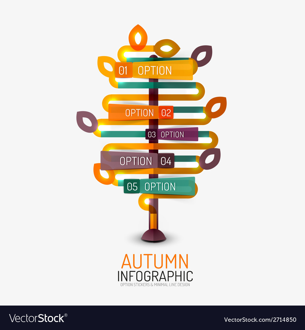 Autumn option infographic banner minimal design