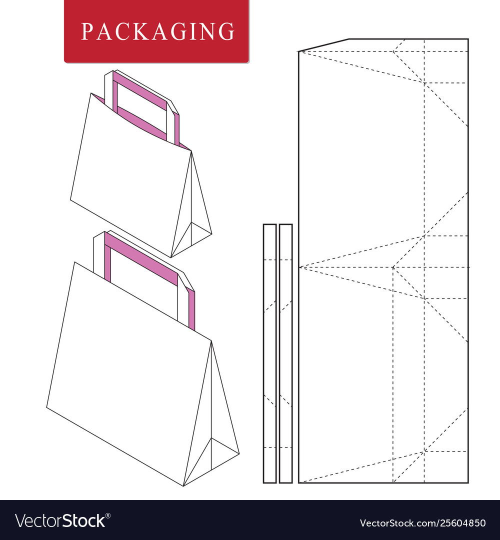 Bag packaging template for wearing Royalty Free Vector Image