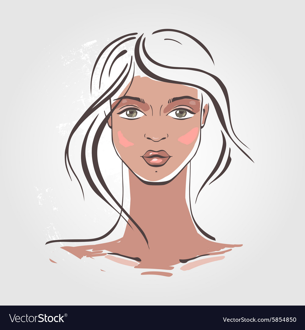 Beautiful Woman Portrait Royalty Free Vector Image