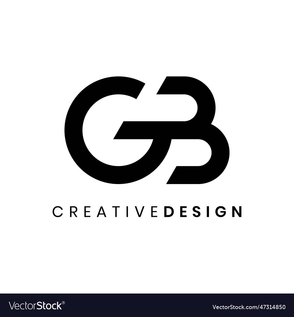 Creative abstract letter gb logo design Royalty Free Vector