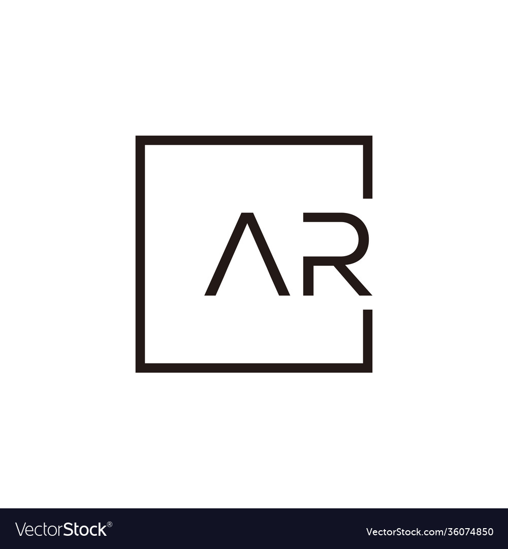 Creative Initial Letter Ar Square Logo Design Vector Image