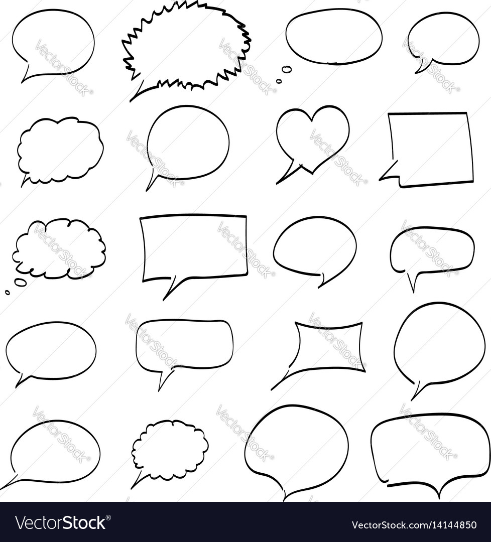 Hand drawn speech bubbles