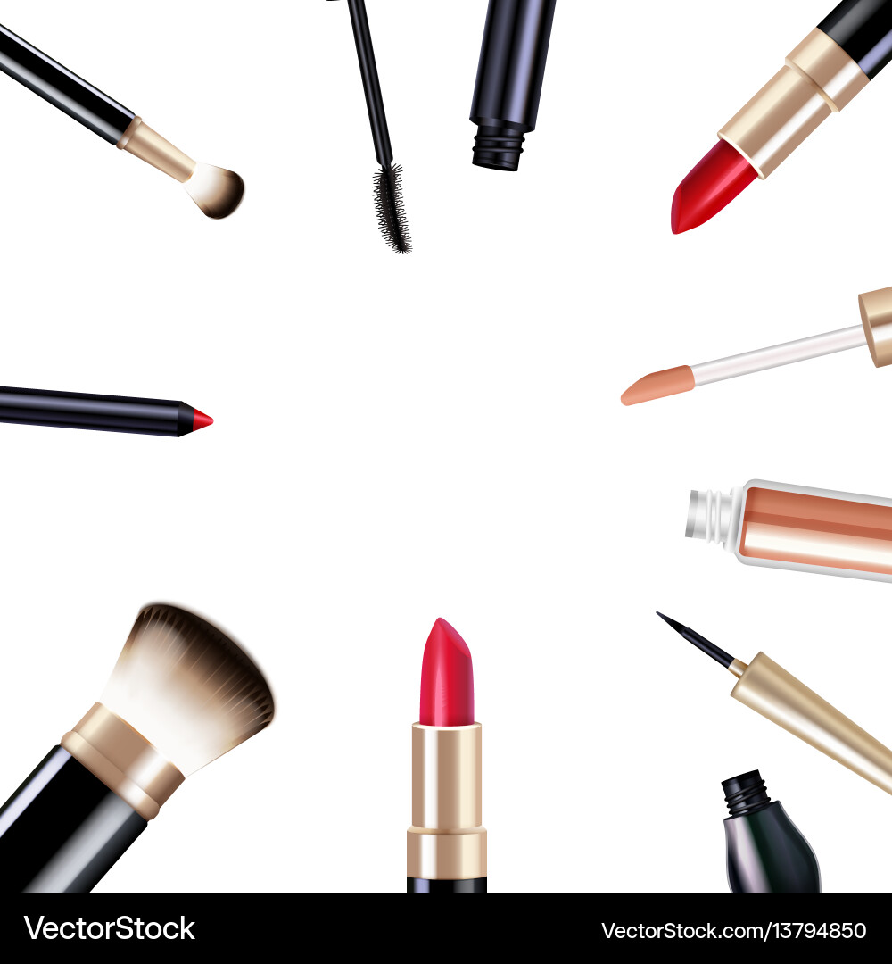 Makeup items set Royalty Free Vector Image - VectorStock