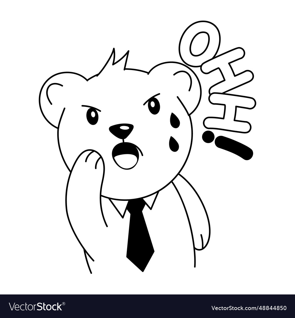 Shocked Bear Royalty Free Vector Image - Vectorstock