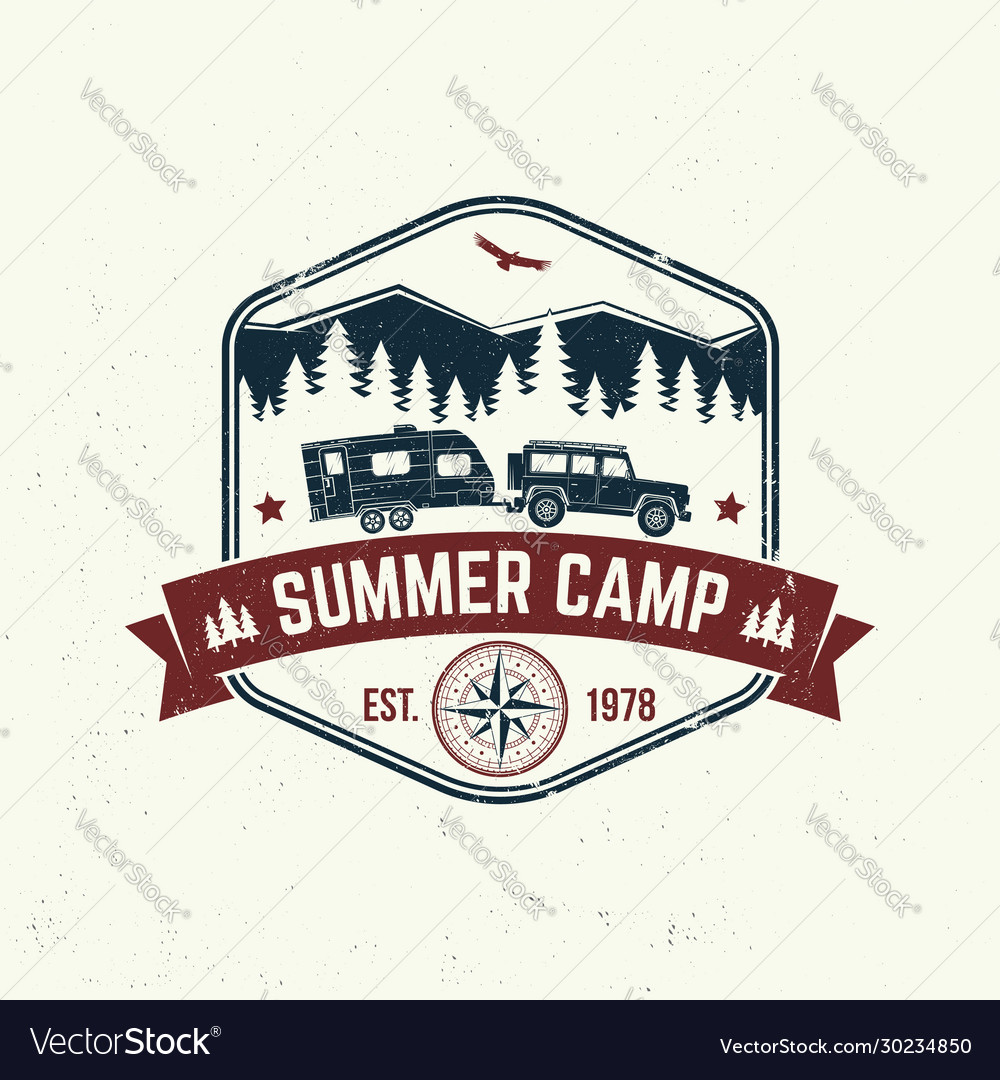 Summer camp concept for shirt or logo Royalty Free Vector