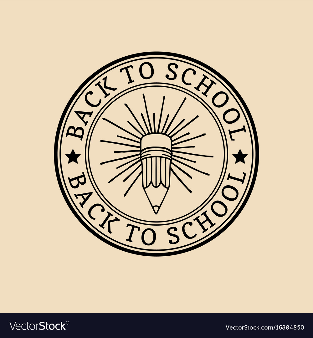 Vintage back to school label retro sign