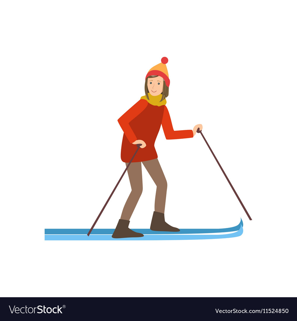 Woman Skiing Winter Sports Royalty Free Vector Image