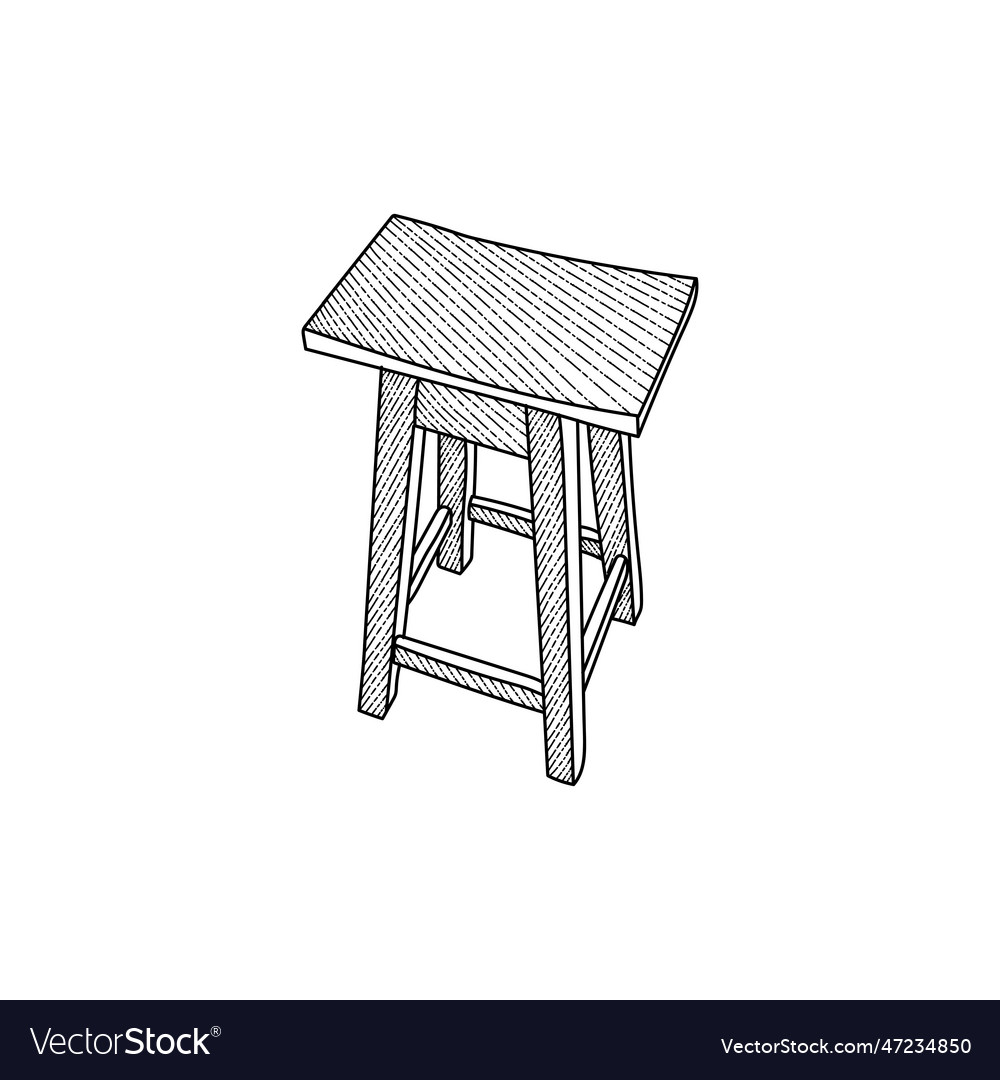 Wooden chair modern line art creative design Vector Image