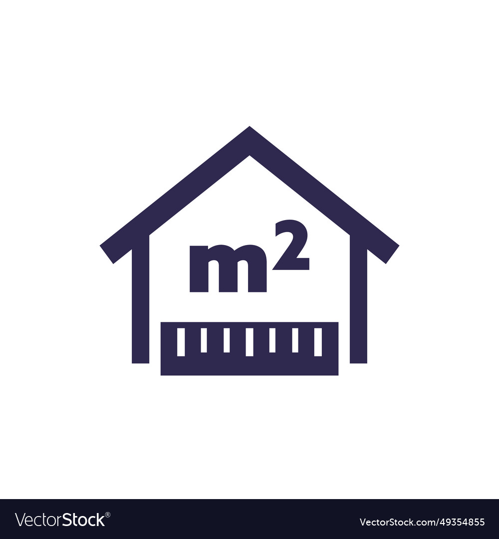 Building house size icon on white