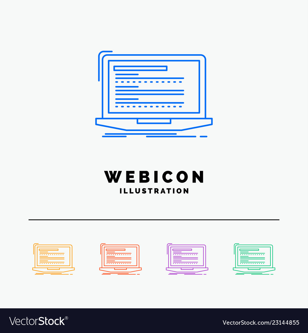 Code Codierung Computer Monoblock Laptop 5 Farbe vector image Code Codierung Computer Monoblock Laptop 5 Farbe