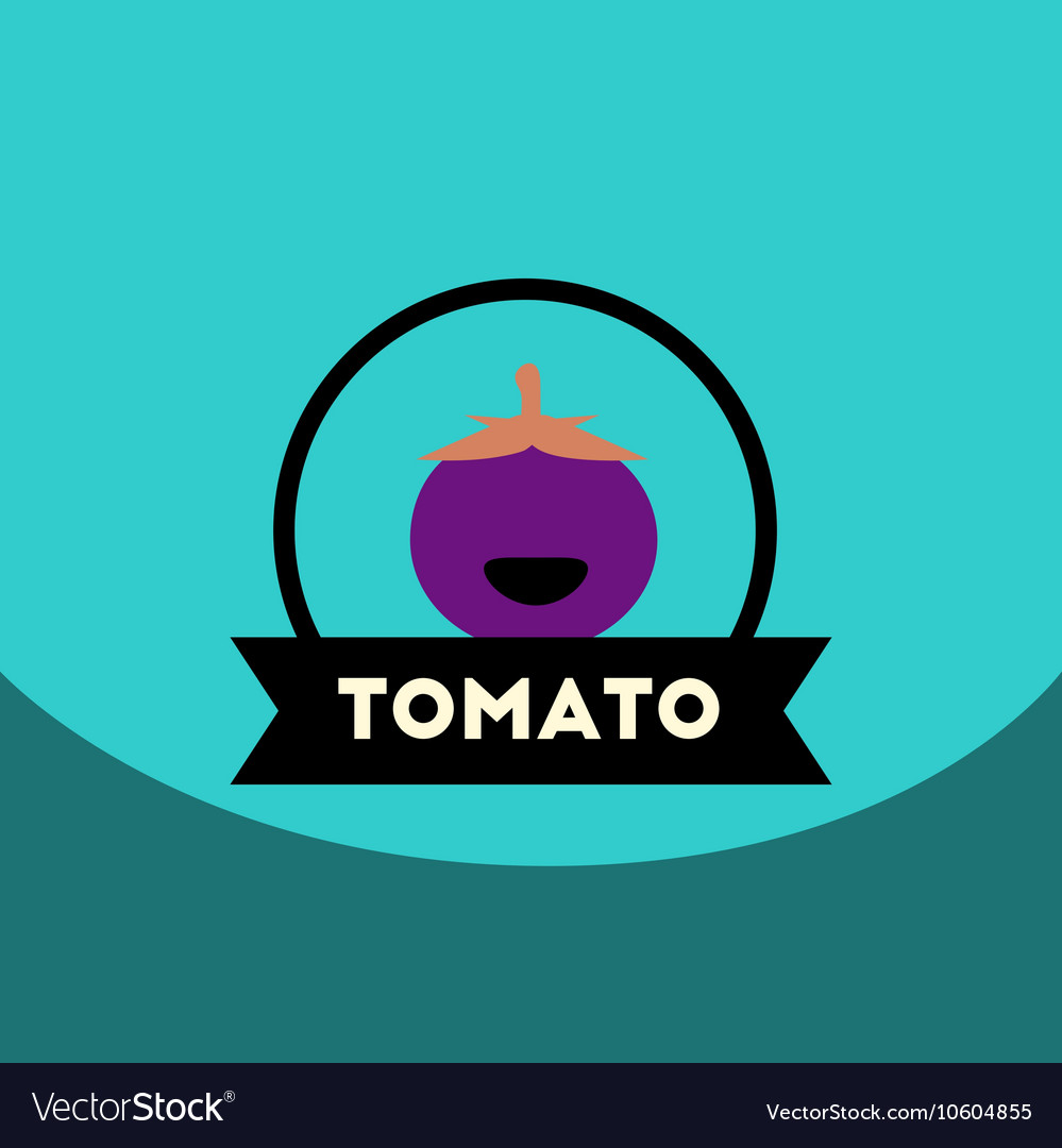 Flat icon design collection tomato emblem