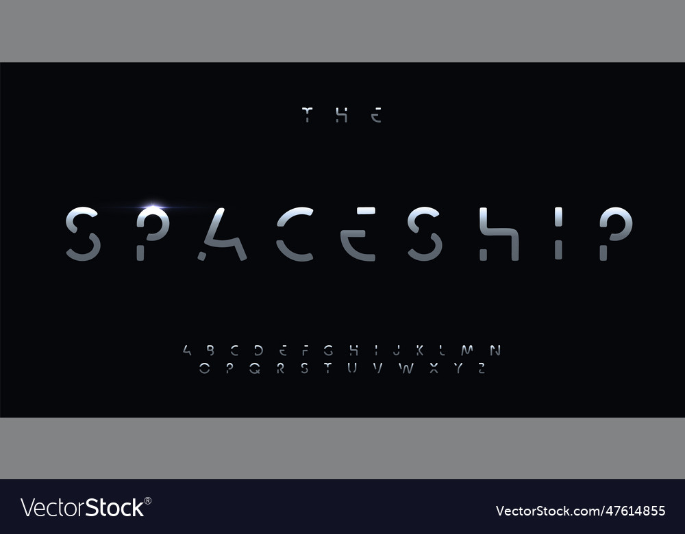 Futuristische und stencil Schriftart die Befehle vector image Futuristische und stencil Schriftart die Befehle