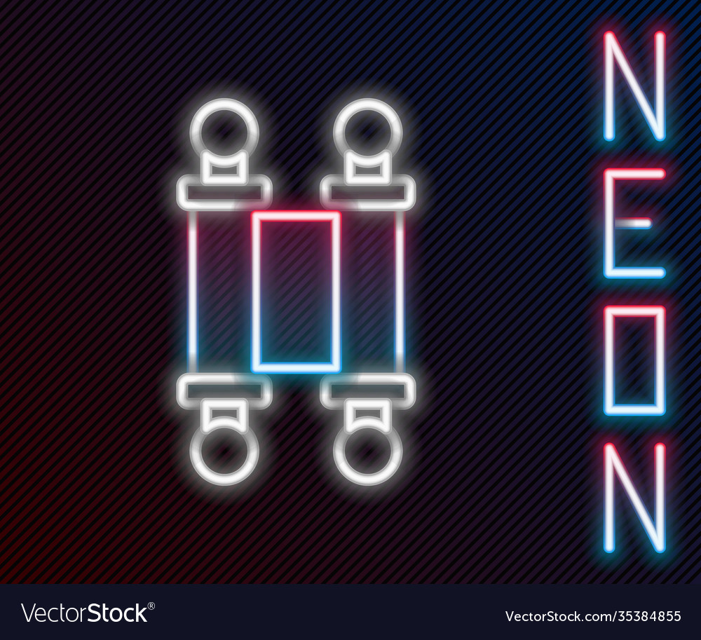 Glowing neon line decree paper parchment scroll Vector Image