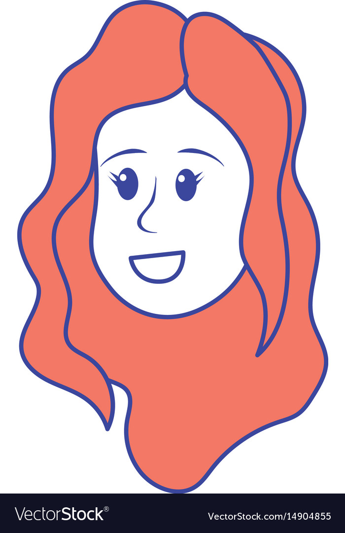 Happy cute woman face with hairstyle Royalty Free Vector