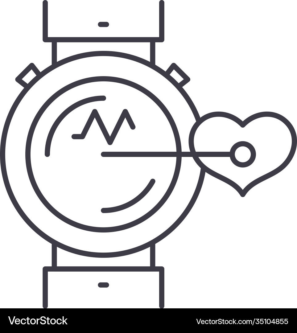 Heart attack image icon linear isolated Royalty Free Vector