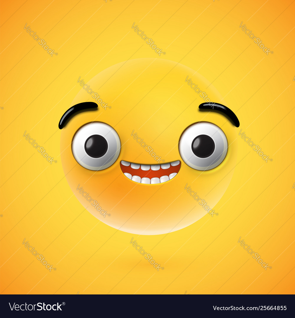 Hoch detaillierter fröhlicher Emoticon