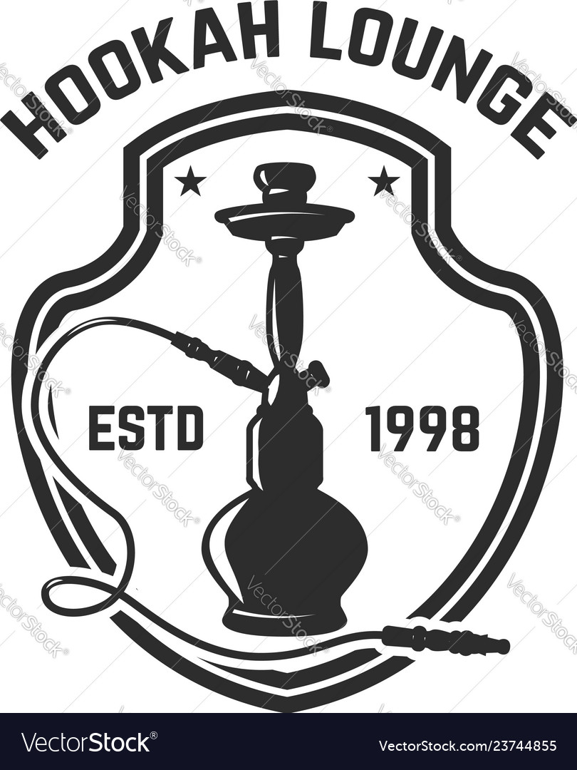 Hookah shop emblem template with design Royalty Free Vector