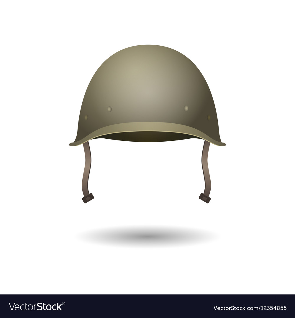 Military classical green helmet infantry wear of Vector Image