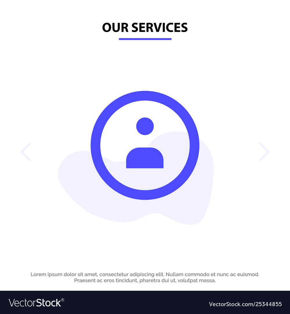 Our services interface navigation user solid vector image Our services interface navigation user solid