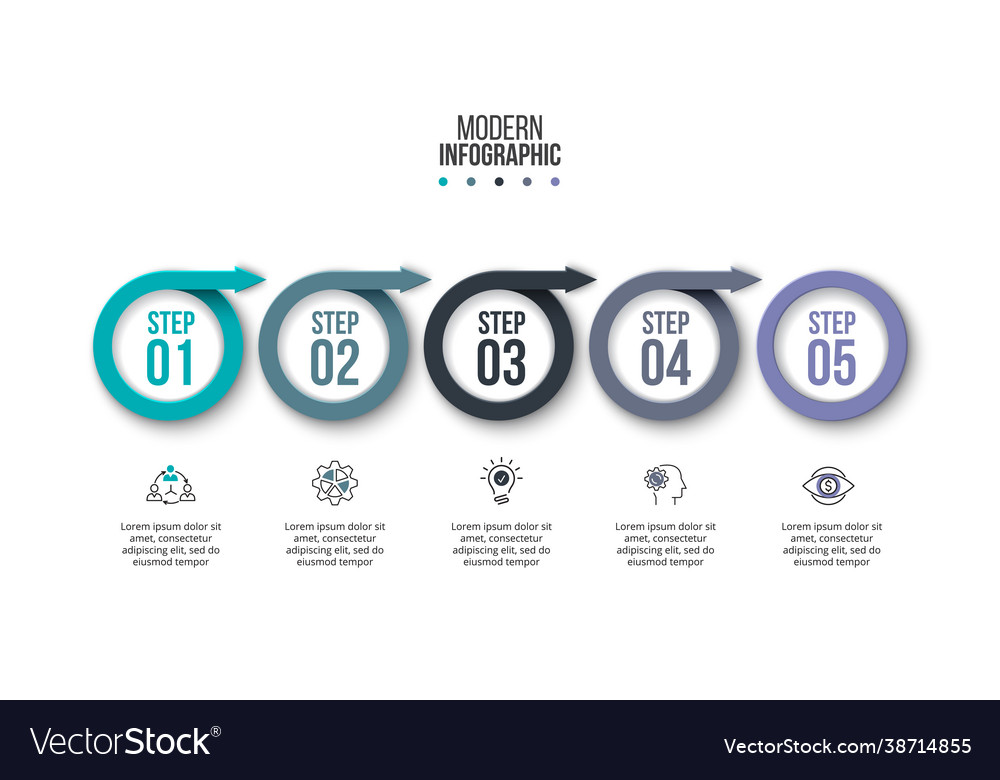 Process chart business data visualization Vector Image